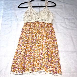 Jessica Simpson Crochet Floral Midi Dress